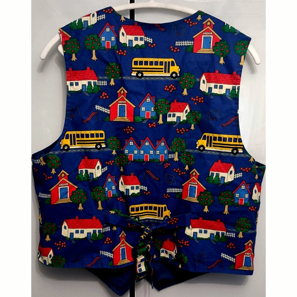 Vintage handmade vest teacher core grandpa core  blue M/L specialized button - Picture 9 of 10